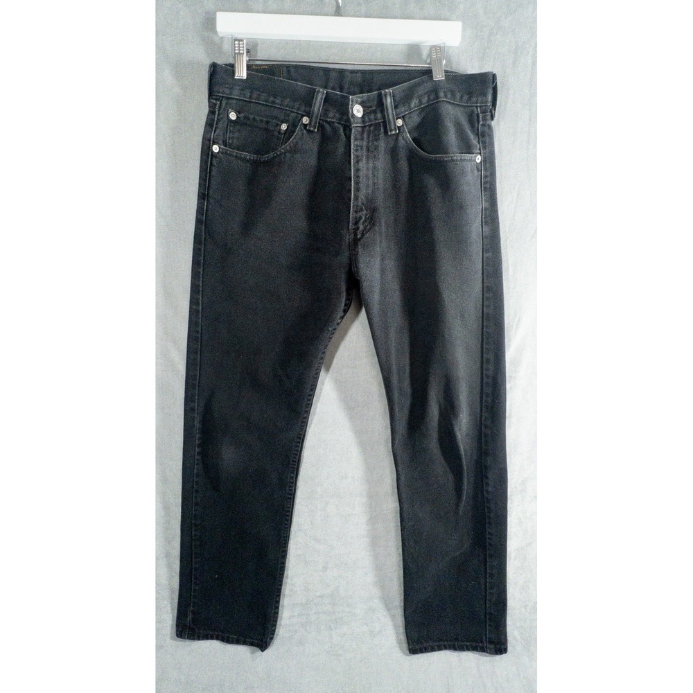 Levis 505 Jeans Mens 32x32 Black Regular Fit Straight Leg Zip Fly‎ Cotton Denim